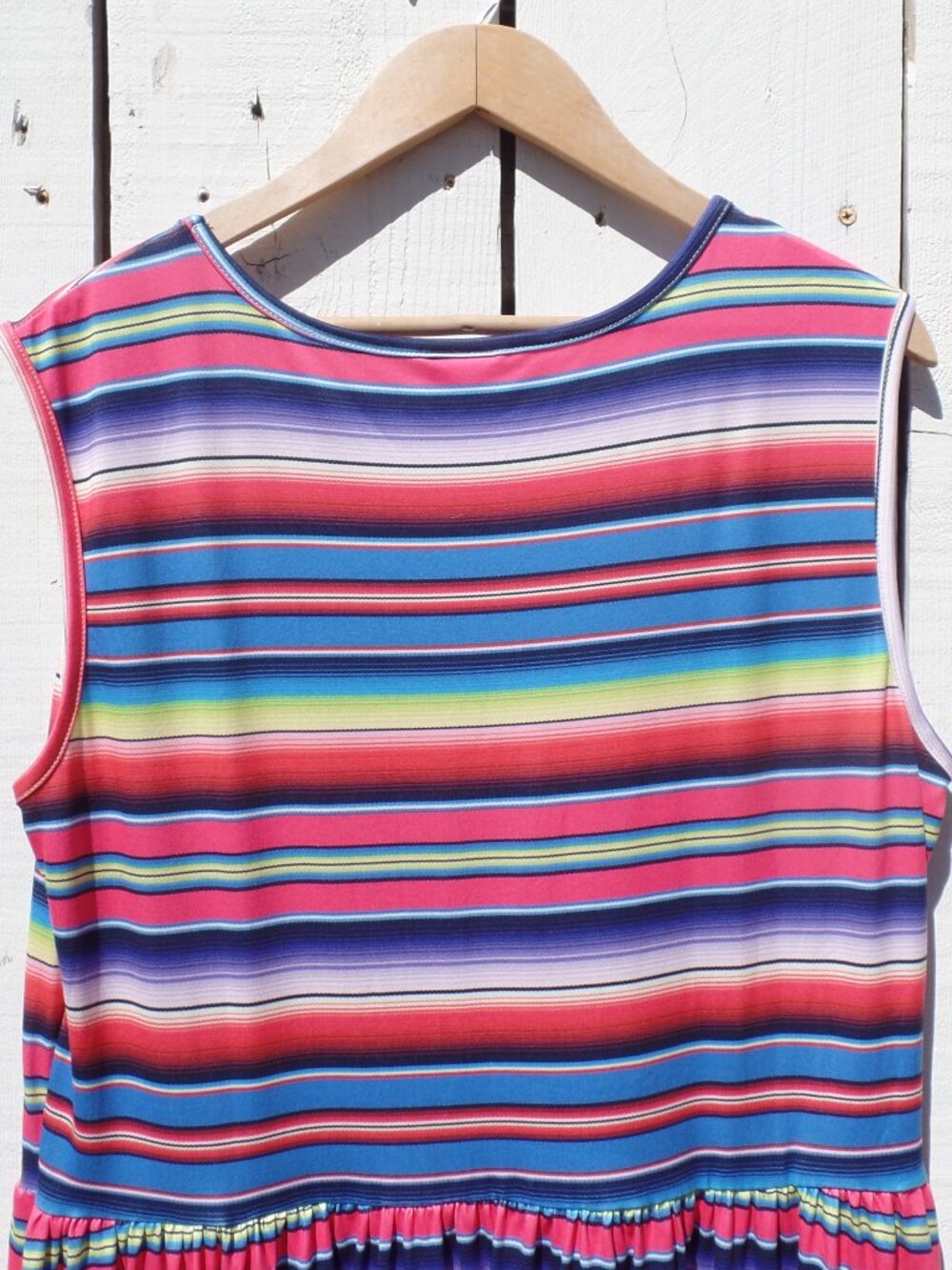 Rainbow Striped Womens Sleeveless Maxi Dress NWOT XL - Picture 6 of 7